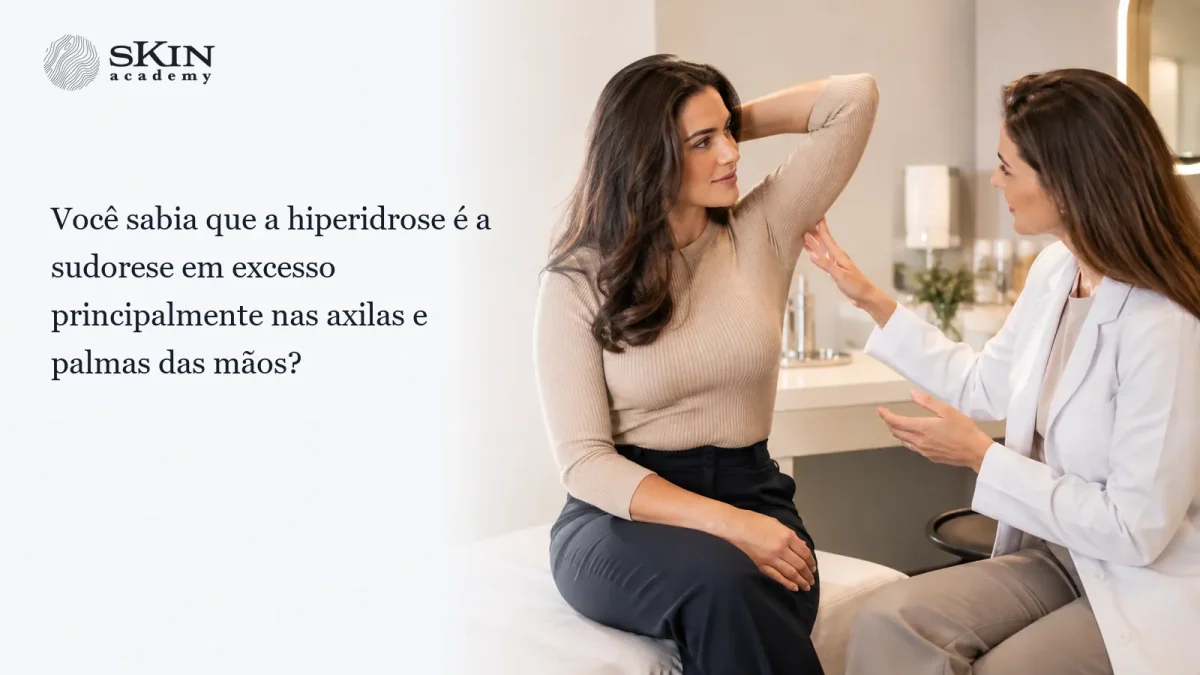 Você sabia que a hiperidrose é a sudorese em excesso principalmente nas axilas e palmas das mãos? Você sabia que a hiperidrose é a sudorese em excesso principalmente nas axilas e palmas das mãos?